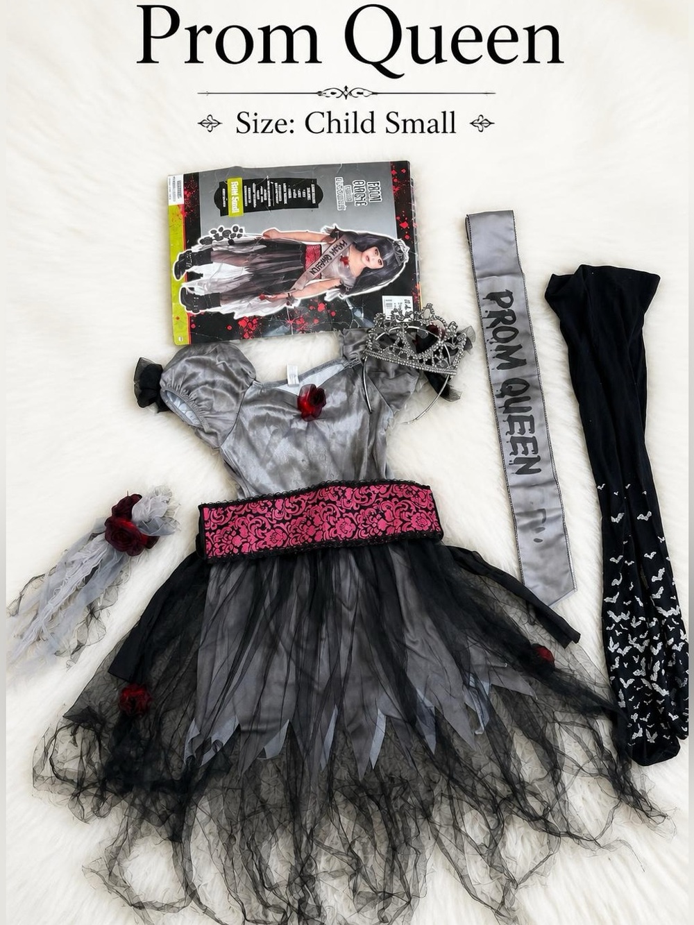 Prom Queen Zombie Costume – Child Small 4-6 years Halloween Outfit